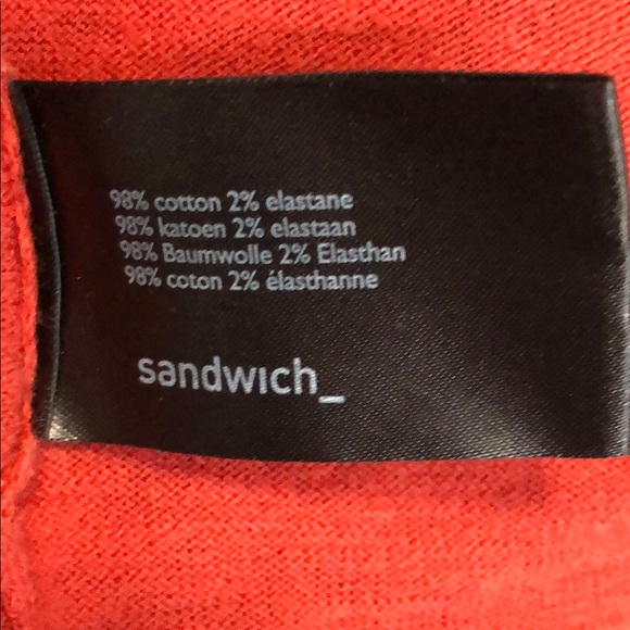 Sandwich Orange Open-Front Cardigan with Tie, Size L - Picture 7 of 7